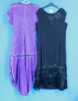 Lot 83 - Two lady's circa 1980's cocktail dresses to...