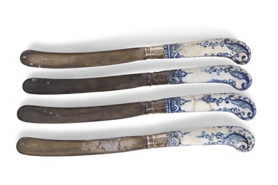 Lot 70 - A group of four 18th Century knives with Bow...
