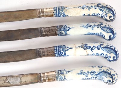 Lot 70 - A group of four 18th Century knives with Bow...