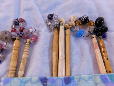 Lot 174 - A quantity of lace bobbins, all bone, all...