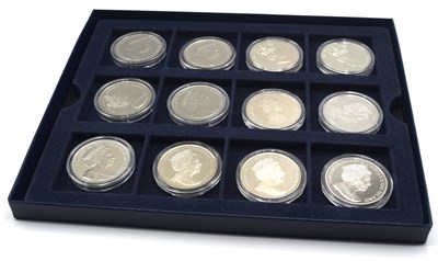 Lot 263 - Westminster mint - Silver ERII crown set of 12...