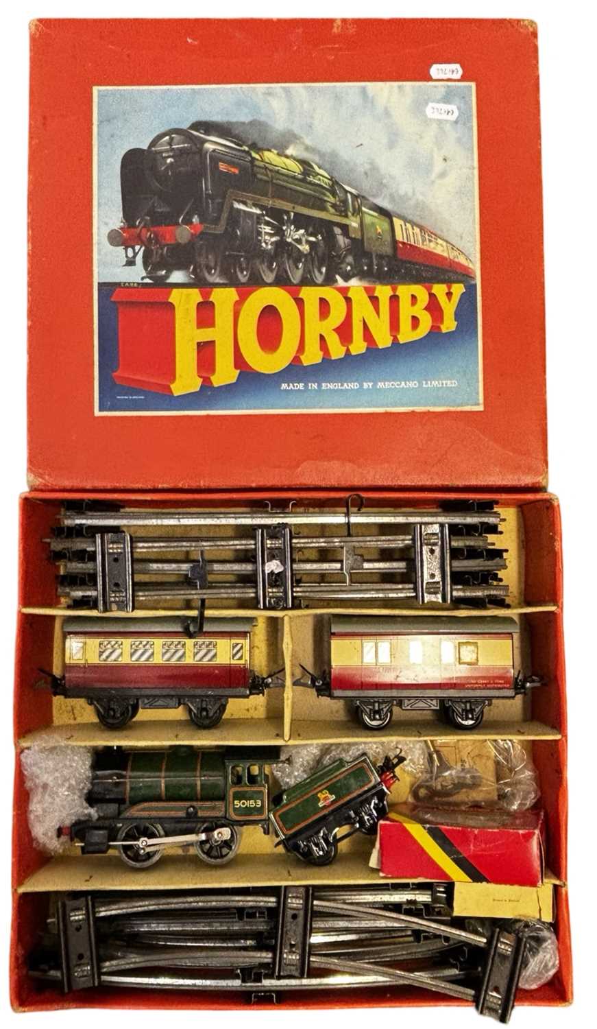 Lot 15 - A boxed Hornby 0 gauge clockwork locomotive...