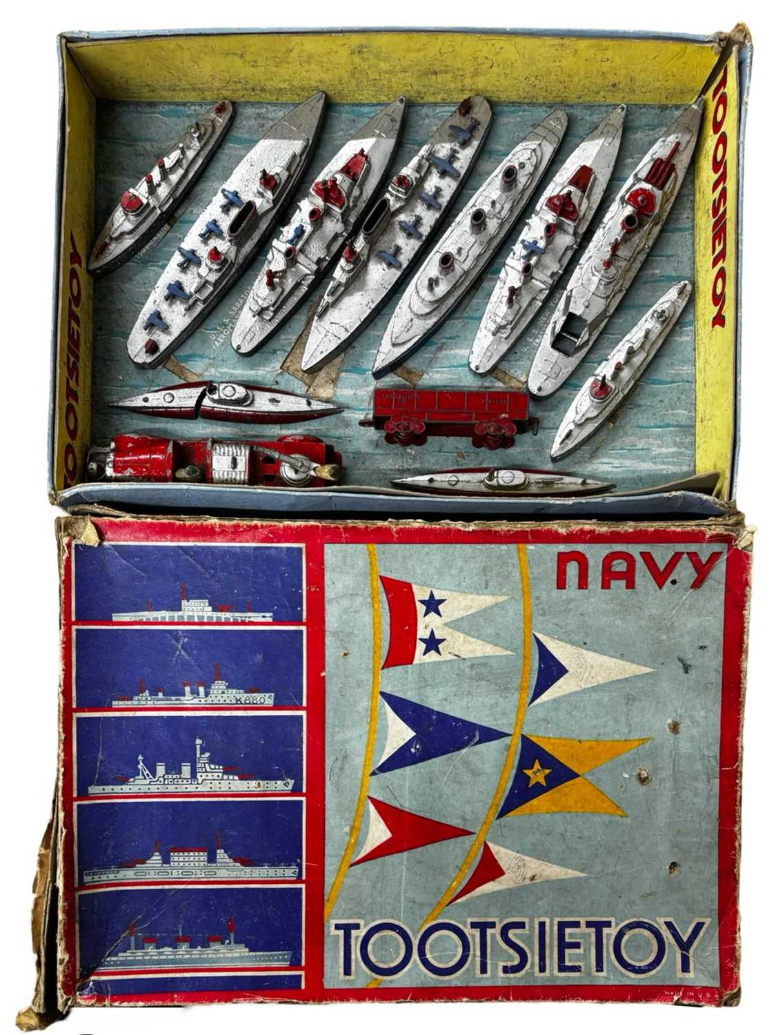 Lot 112 - A collection of die-cast TootsieToys battle...
