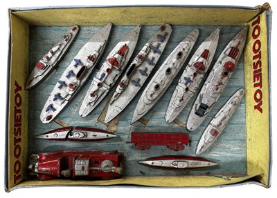 Lot 112 - A collection of die-cast TootsieToys battle...
