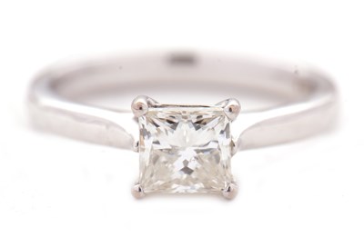 Lot 4 - An 18ct GIA certified diamond ring, the 1ct...