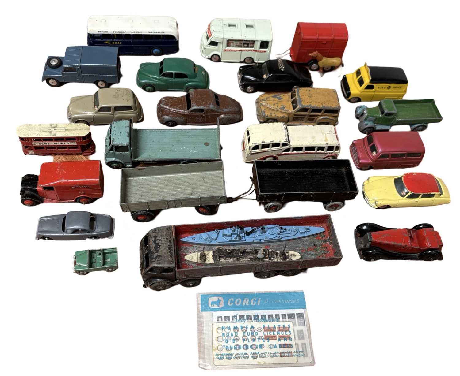 Lot 104 - A collection of playworn die-cast cars, mostly...