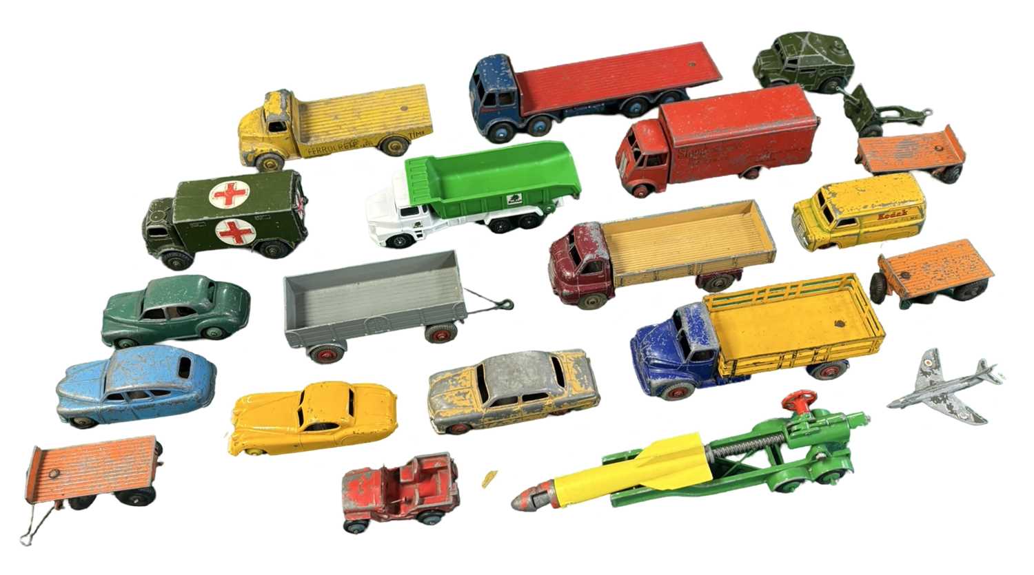 Lot 98 - A collection of playworn die-cast vehicles,...