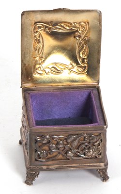 Lot 18 - An Art Nouveau silver square trinket box, the...