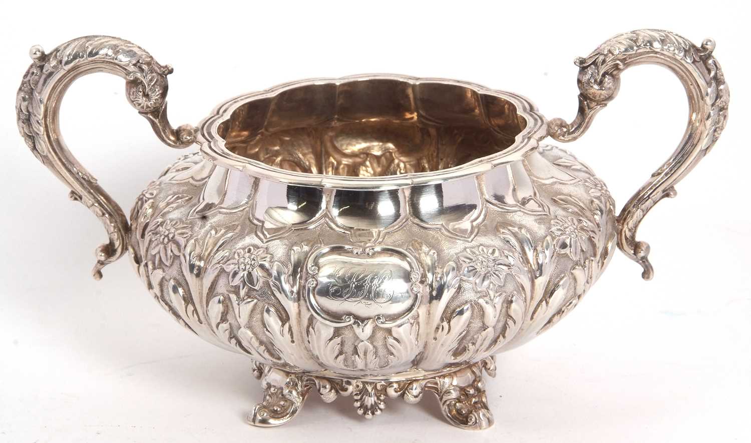Lot 9 - A large Victorian Irish silver twin handled...