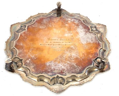 Lot 95 - A Victorian silver salver having a circular...