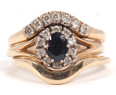 Lot 9 - A set of three 9ct rings, to include a...