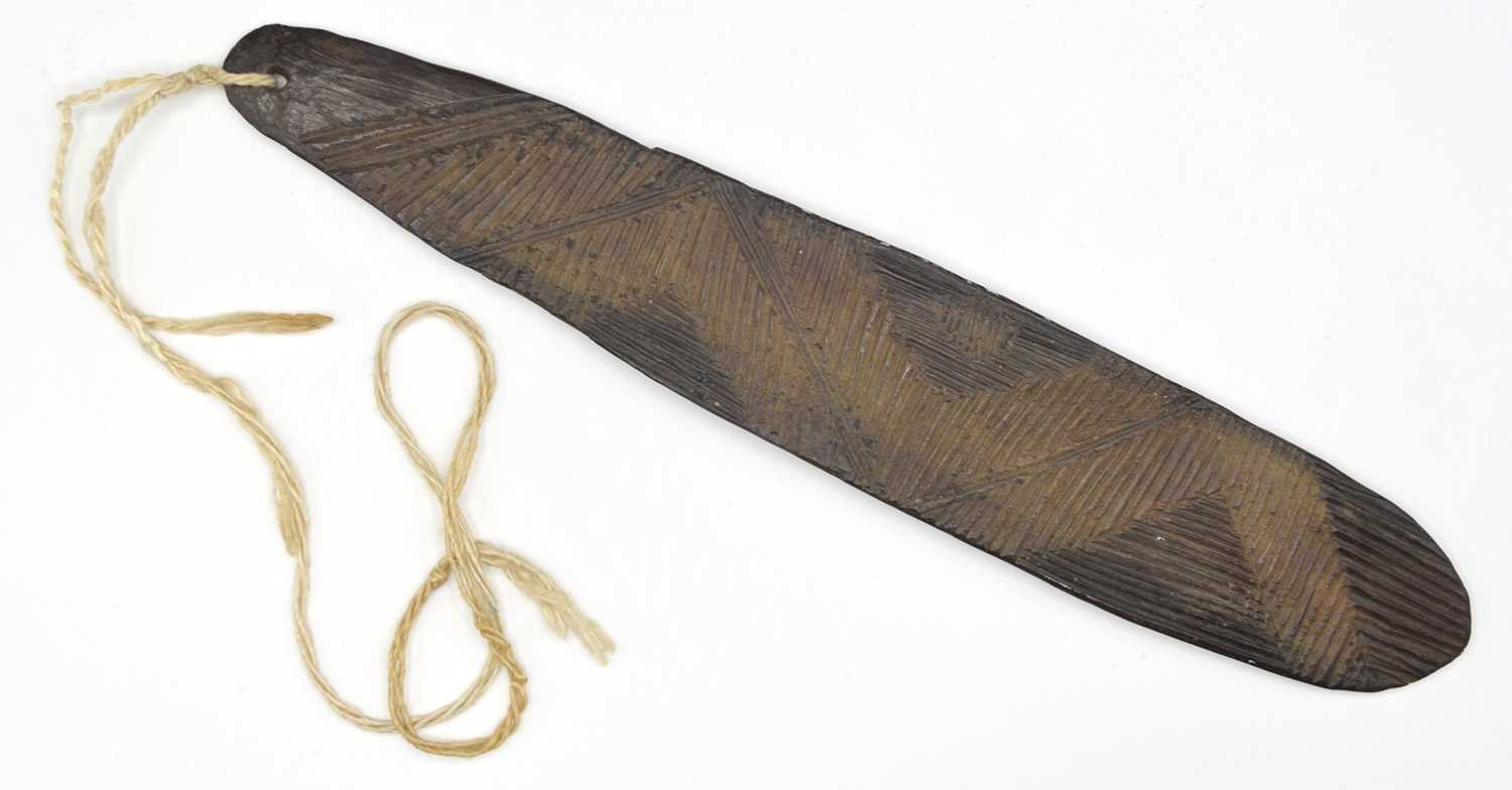 Lot 63 - Aboriginal Bullroarer, 19th century, Central...
