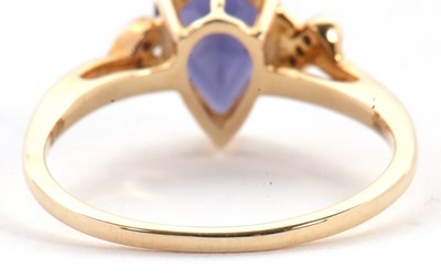 Lot 68 - A 9ct iolite and diamond ring, the pear shaped...