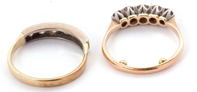 Lot 32 - Two diamond rings: to include a five stone...