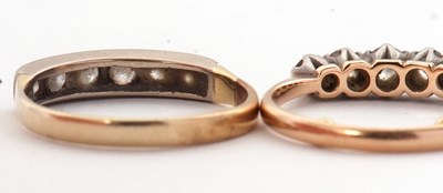Lot 32 - Two diamond rings: to include a five stone...