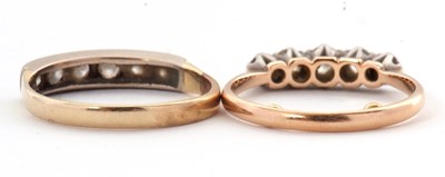 Lot 32 - Two diamond rings: to include a five stone...