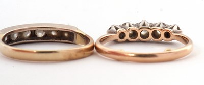 Lot 32 - Two diamond rings: to include a five stone...