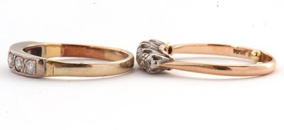 Lot 32 - Two diamond rings: to include a five stone...
