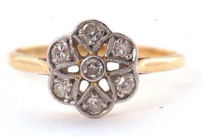 Lot 1 - An 18ct diamond ring, set with single cut...
