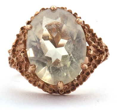 Lot 30 - A 9ct citrine ring, the oval citrine with...