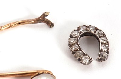 Lot 79 - Three stick pins: to include an unmarked...