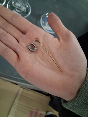 Lot 79 - Three stick pins: to include an unmarked...