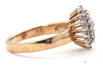 Lot 35 - A 9ct diamond ring, the heart shape ring set...