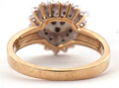 Lot 35 - A 9ct diamond ring, the heart shape ring set...
