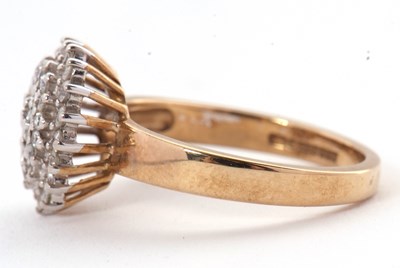 Lot 35 - A 9ct diamond ring, the heart shape ring set...