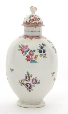 Lot 62 - An 18th Century Worcester porcelain tea caddy...