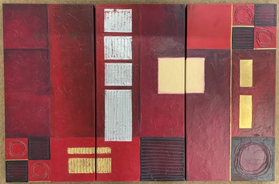 Lot 14 - Tambo Designs Triptych, mixed media on canvas,...