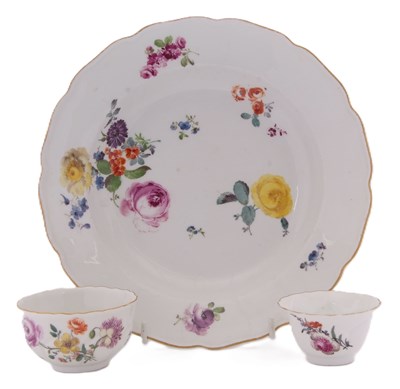 Lot 36 - Meissen Dish c.1750 and a small bowl both...
