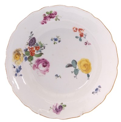 Lot 36 - Meissen Dish c.1750 and a small bowl both...