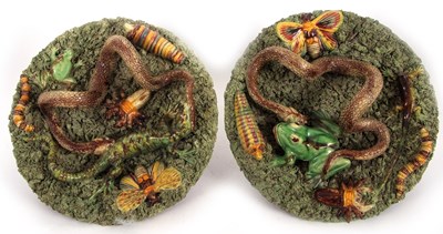Lot 22 - Pair of Palissy Ware Portuguese Dishes late...