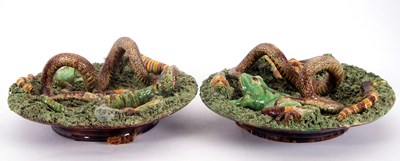 Lot 22 - Pair of Palissy Ware Portuguese Dishes late...