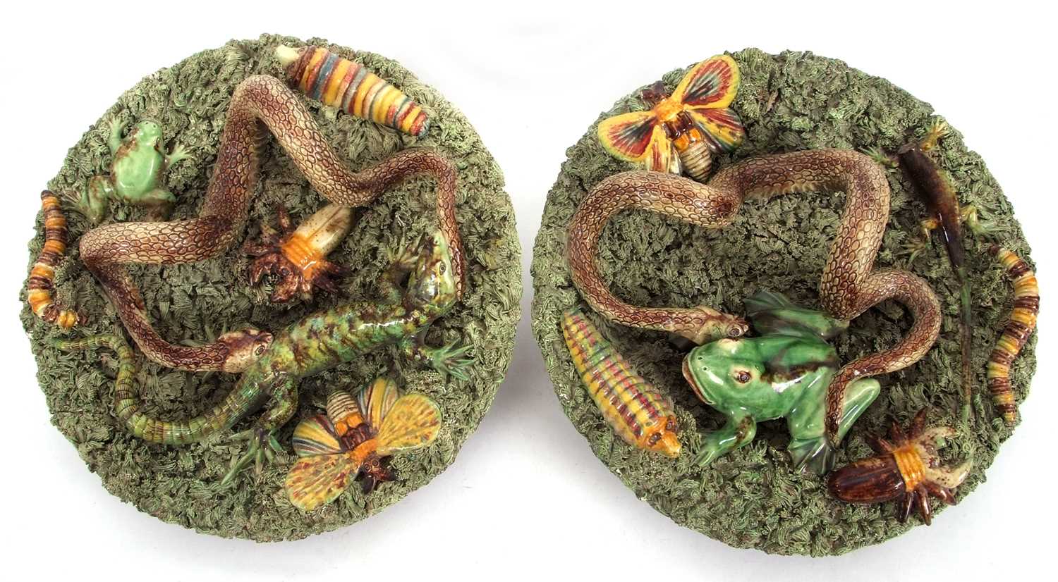Lot 22 - Pair of Palissy Ware Portuguese Dishes late...