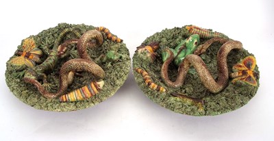 Lot 22 - Pair of Palissy Ware Portuguese Dishes late...
