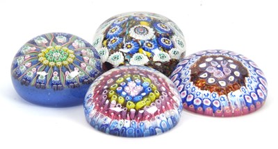 Lot 2 - Group of 4 Millefiori Paperweights...