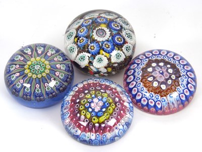 Lot 2 - Group of 4 Millefiori Paperweights...