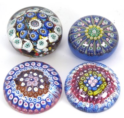 Lot 2 - Group of 4 Millefiori Paperweights...