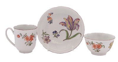 Lot 37 - Rare Worcester C/S and Teabowl Meissen/Chelsea...