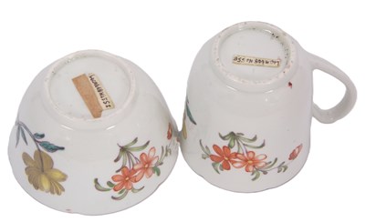 Lot 37 - Rare Worcester C/S and Teabowl Meissen/Chelsea...