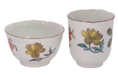 Lot 37 - Rare Worcester C/S and Teabowl Meissen/Chelsea...