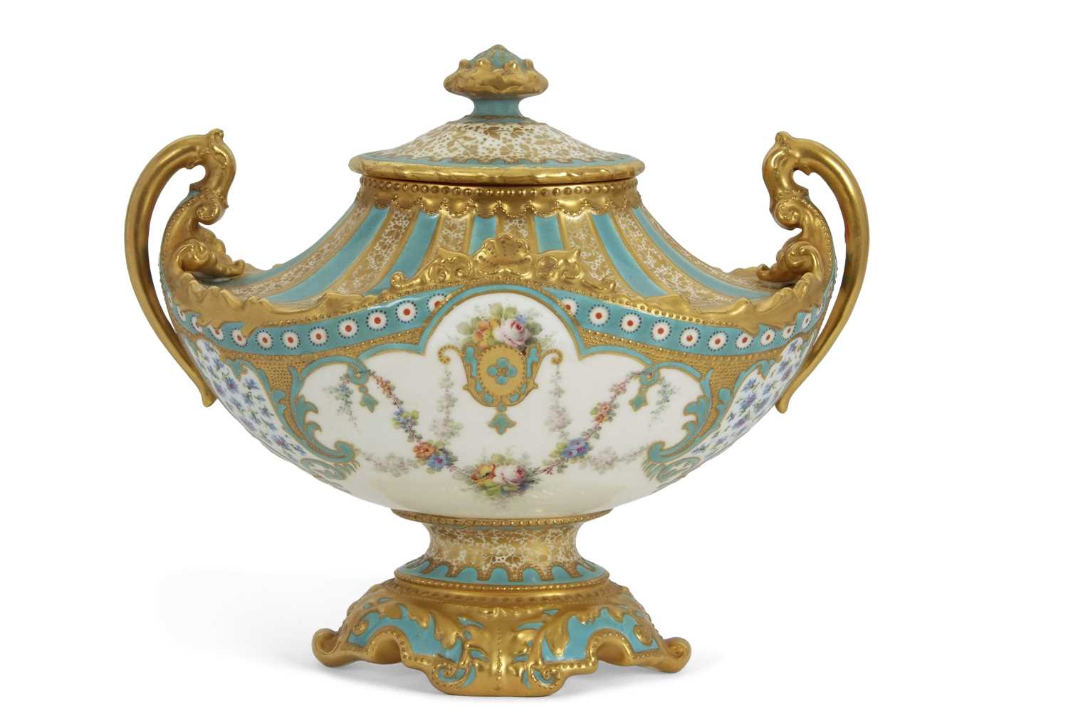 Lot 18 - Royal Crown Derby Vase and Cover by Desire...