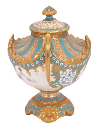 Lot 18 - Royal Crown Derby Vase and Cover by Desire...