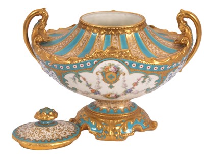 Lot 18 - Royal Crown Derby Vase and Cover by Desire...