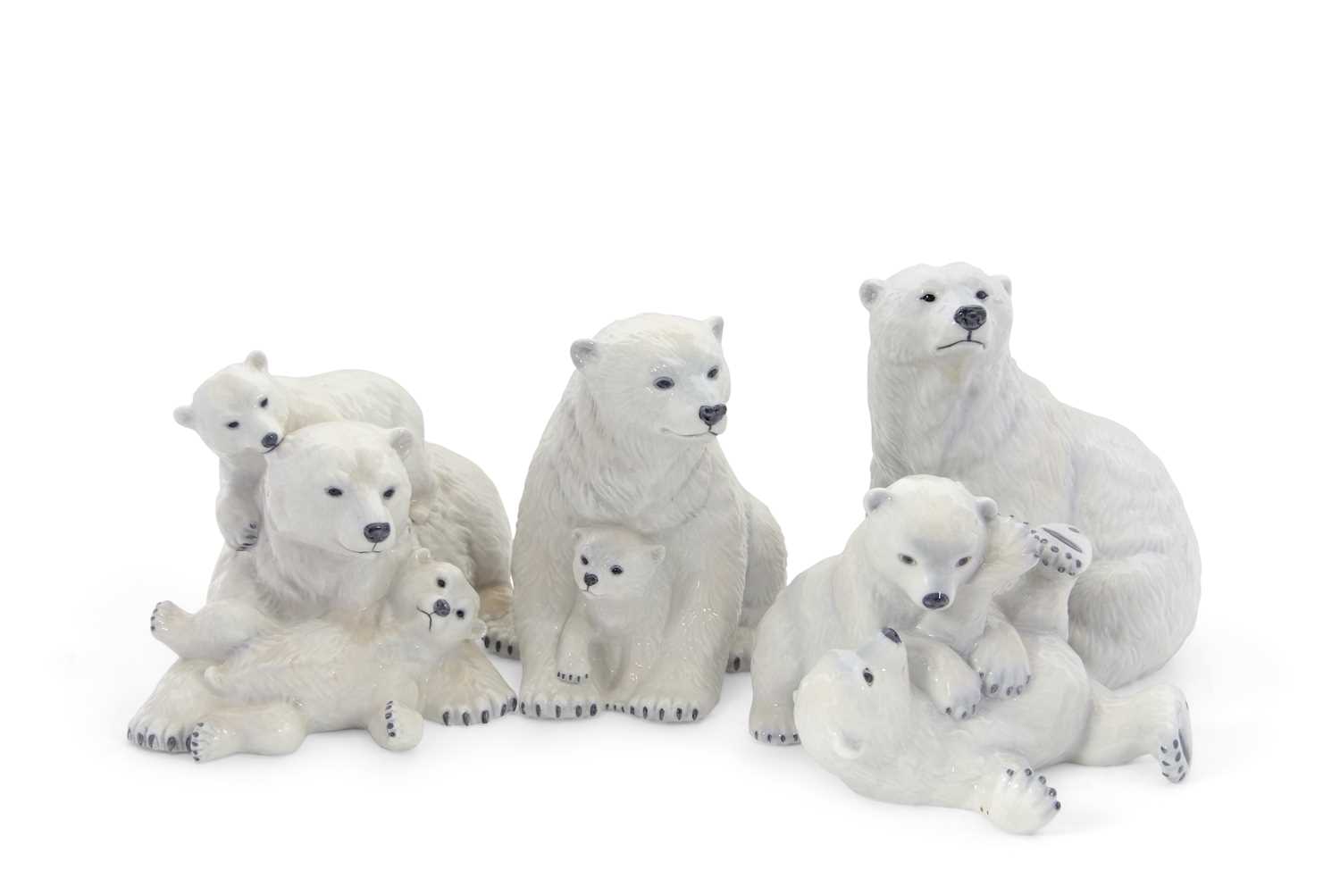 Lot 8 - A group of four Polar Bears two with cubs,...