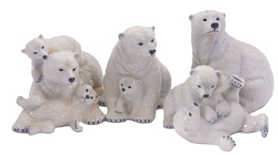 Lot 8 - A group of four Polar Bears two with cubs,...