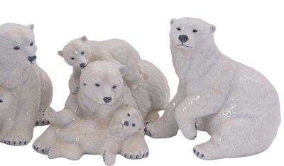 Lot 8 - A group of four Polar Bears two with cubs,...