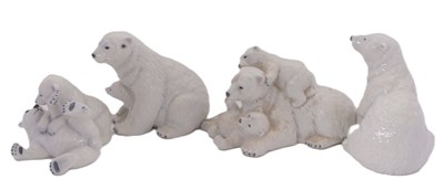 Lot 8 - A group of four Polar Bears two with cubs,...